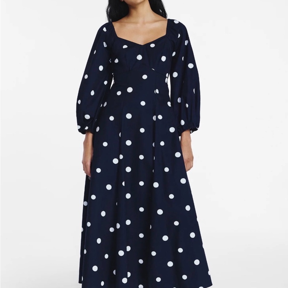 Navy Polka Dot Maxi Dress Free Assembly